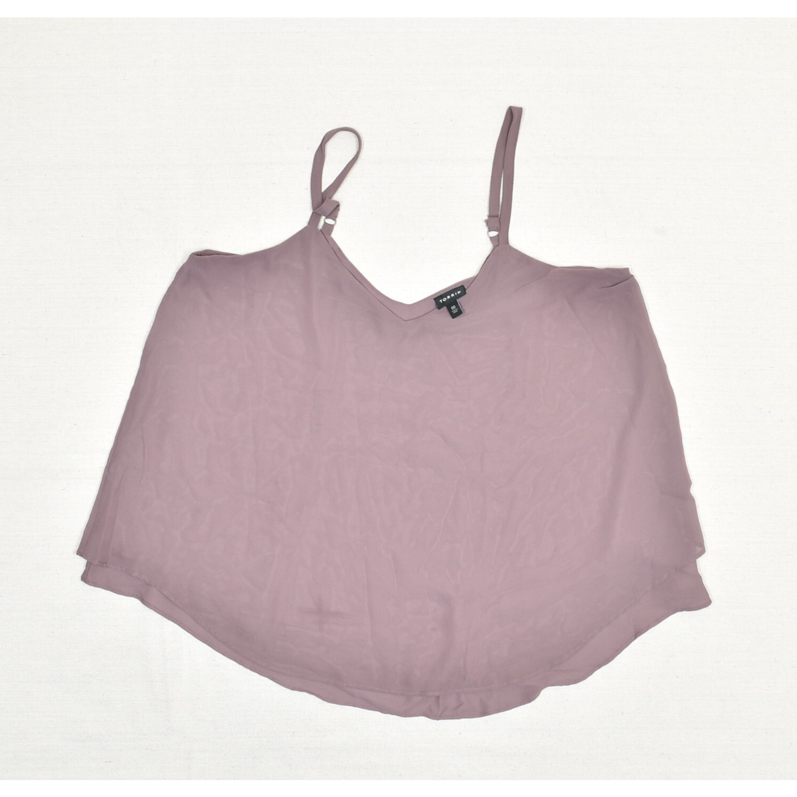 Torrid Women's Tunic Blouse V Neck Solid Top Polyester Purple Plus Size 00